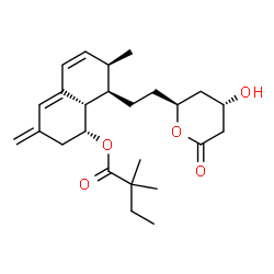 ChemSpider 2D Image | (1R,7R,8R,8aS)-8-{2-[(2S,4S)-4-Hydroxy-6-oxotetrahydro-2H-pyran-2-yl]ethyl}-7-methyl-3-methylene-1,2,3,7,8,8a-hexahydro-1-naphthalenyl 2,2-dimethylbutanoate | C25H36O5