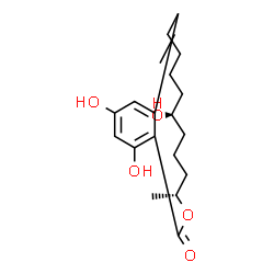 ChemSpider 2D Image | (3R,7S)-7,14,16-Trihydroxy-3-methyl-3,4,5,6,7,8,9,10-octahydro-1H-2-benzoxacyclotetradecin-1-one | C18H24O5