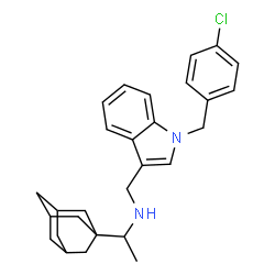 ChemSpider 2D Image | 1-(Adamantan-1-yl)-N-{[1-(4-chlorobenzyl)-1H-indol-3-yl]methyl}ethanamine | C28H33ClN2