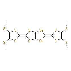 ChemSpider 2D Image | 2,5-Bis[4,5-bis(methylsulfanyl)-1,3-dithiol-2-ylidene][1,3]diselenolo[4,5-d][1,3]dithiole | C14H12S10Se2