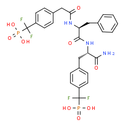 ChemSpider 2D Image | N-({4-[Difluoro(phosphono)methyl]phenyl}acetyl)-L-phenylalanyl-4-[difluoro(phosphono)methyl]-L-phenylalaninamide | C28H29F4N3O9P2