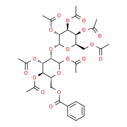 ChemSpider 2D Image | 1,3,4-Tri-O-acetyl-6-O-benzoyl-2-O-(2,3,4,6-tetra-O-acetyl-alpha-D-galactopyranosyl)-D-mannopyranose | C33H40O19