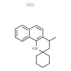 ChemSpider 2D Image | 4-Methyl-3,4-dihydro-1H-spiro[benzo[h]quinoline-2,1'-cyclohexane] hydrochloride (1:1) | C19H24ClN