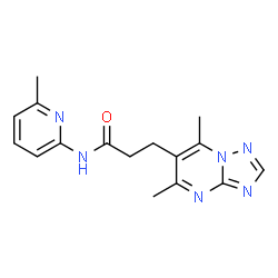ChemSpider 2D Image | 3-(5,7-Dimethyl[1,2,4]triazolo[1,5-a]pyrimidin-6-yl)-N-(6-methyl-2-pyridinyl)propanamide | C16H18N6O