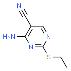 ChemSpider 2D Image | 4-Amino-2-(ethylthio)-5-pyrimidinecarbonitrile | C7H8N4S