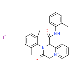 ChemSpider 2D Image | 2-(2,6-Dimethylphenyl)-1-[(2-methylphenyl)carbamoyl]-3-oxo-1,2,3,4-tetrahydropyrido[1,2-a]pyrazin-5-ium iodide | C24H24IN3O2