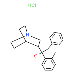 ChemSpider 2D Image | 1-(1-Azabicyclo[2.2.2]oct-3-yl)-1-(2-methylphenyl)-2-phenylethanol hydrochloride (1:1) | C22H28ClNO