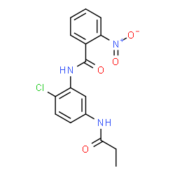 ChemSpider 2D Image | N-[2-Chloro-5-(propionylamino)phenyl]-2-nitrobenzamide | C16H14ClN3O4