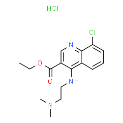 ChemSpider 2D Image | Ethyl 8-chloro-4-{[2-(dimethylamino)ethyl]amino}-3-quinolinecarboxylate hydrochloride (1:1) | C16H21Cl2N3O2