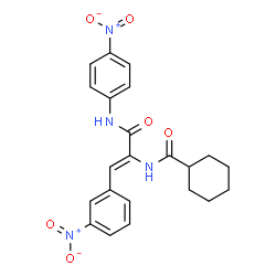 ChemSpider 2D Image | N-{(1Z)-1-(3-Nitrophenyl)-3-[(4-nitrophenyl)amino]-3-oxo-1-propen-2-yl}cyclohexanecarboxamide | C22H22N4O6