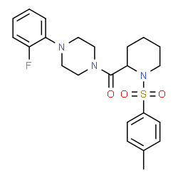 ChemSpider 2D Image | [4-(2-Fluorophenyl)-1-piperazinyl]{1-[(4-methylphenyl)sulfonyl]-2-piperidinyl}methanone | C23H28FN3O3S
