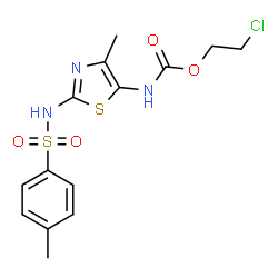 ChemSpider 2D Image | 2-Chloroethyl (4-methyl-2-{[(4-methylphenyl)sulfonyl]amino}-1,3-thiazol-5-yl)carbamate | C14H16ClN3O4S2