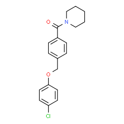 ChemSpider 2D Image | {4-[(4-Chlorophenoxy)methyl]phenyl}(1-piperidinyl)methanone | C19H20ClNO2