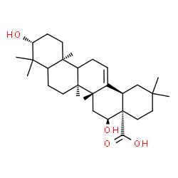 ChemSpider 2D Image | (3alpha,5xi,8alpha,9xi,10alpha,14beta,16beta,17alpha,18alpha)-3,16-Dihydroxyolean-12-en-28-oic acid | C30H48O4