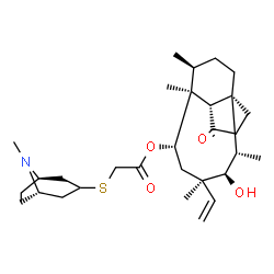 ChemSpider 2D Image | (1R,2S,3R,4R,6S,7S,8S,14S)-3-Hydroxy-2,4,7,14-tetramethyl-9-oxo-4-vinyltricyclo[5.4.3.0~1,8~]tetradec-6-yl {[(1R,5S)-8-methyl-8-azabicyclo[3.2.1]oct-3-yl]sulfanyl}acetate | C30H47NO4S