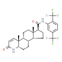ChemSpider 2D Image | (4aR,4bR,6aS,7S,9aR,9bS,11aS)-N-[2,5-Bis(trifluoromethyl)phenyl]-4a,6a-dimethyl-2-oxo-2,4a,4b,5,6,6a,7,8,9,9a,9b,10,11,11a-tetradecahydro-1H-indeno[5,4-f]quinoline-7-carboxamide | C27H30F6N2O2