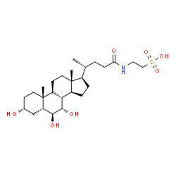 ChemSpider 2D Image | 2-{[(3alpha,5beta,6beta,7alpha)-3,6,7-Trihydroxy-24-oxocholan-24-yl]amino}ethanesulfonic acid | C26H45NO7S