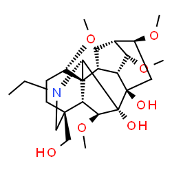 ChemSpider 2D Image | (6beta,14alpha,16beta,17R)-20-Ethyl-4-(hydroxymethyl)-1,6,14,16-tetramethoxyaconitane-7,8-diol | C25H41NO7