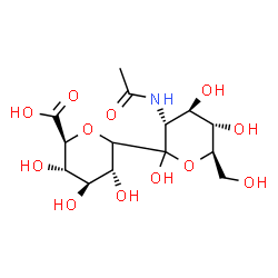 ChemSpider 2D Image | (3R,3'R,4R,4'R,5S,5'S,6S,6'R)-3'-Acetamido-2',3,4,4',5,5'-hexahydroxy-6'-(hydroxymethyl)octahydro-2H,2'H-2,2'-bipyran-6-carboxylic acid (non-preferred name) | C14H23NO12