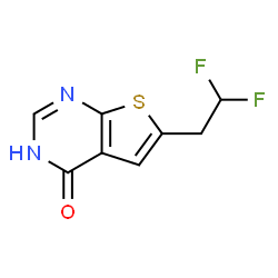 ChemSpider 2D Image | 6-(2,2-Difluoroethyl)thieno[2,3-d]pyrimidin-4(3H)-one | C8H6F2N2OS