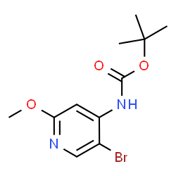 ChemSpider 2D Image | 2-Methyl-2-propanyl (5-bromo-2-methoxy-4-pyridinyl)carbamate | C11H15BrN2O3