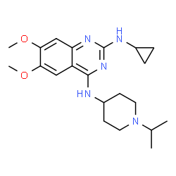 ChemSpider 2D Image | N2-Cyclopropyl-N4-(1-isopropylpiperidin-4-yl)-6,7-dimethoxyquinazoline-2,4-diamine | C21H31N5O2