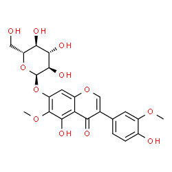 ChemSpider 2D Image | 5-Hydroxy-3-(4-hydroxy-3-methoxyphenyl)-6-methoxy-4-oxo-4H-chromen-7-yl alpha-D-glucopyranoside | C23H24O12