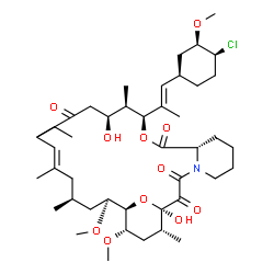 ChemSpider 2D Image | (1R,9S,12S,13R,14S,18E,21S,23S,24R,25S,27R)-12-{(1E)-1-[(1R,3R,4S)-4-Chloro-3-methoxycyclohexyl]-1-propen-2-yl}-17-ethyl-1,14-dihydroxy-23,25-dimethoxy-13,19,21,27-tetramethyl-11,28-dioxa-4-azatricycl
o[22.3.1.0~4,9~]octacos-18-ene-2,3,10,16-tetrone | C43H68ClNO11