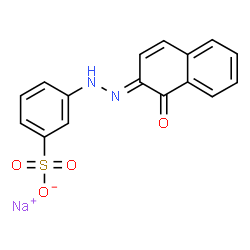 ChemSpider 2D Image | Sodium 3-[(2E)-2-(1-oxo-2(1H)-naphthalenylidene)hydrazino]benzenesulfonate | C16H11N2NaO4S