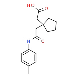 ChemSpider 2D Image | (1-{2-[(4-Methylphenyl)amino]-2-oxoethyl}cyclopentyl)acetic acid | C16H21NO3