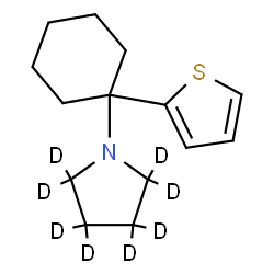 ChemSpider 2D Image | 1-[1-(2-Thienyl)cyclohexyl](~2~H_8_)pyrrolidine | C14H13D8NS