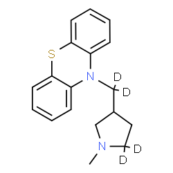 ChemSpider 2D Image | 10-{[1-Methyl(5,5-~2~H_2_)-3-pyrrolidinyl](~2~H_2_)methyl}-10H-phenothiazine | C18H16D4N2S