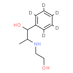 ChemSpider 2D Image | 2-[(2-Hydroxyethyl)amino]-1-(~2~H_5_)phenyl-1-propanol | C11H12D5NO2