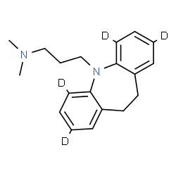 ChemSpider 2D Image | 3-[(2,4,6,8-~2~H_4_)-10,11-Dihydro-5H-dibenzo[b,f]azepin-5-yl]-N,N-dimethyl-1-propanamine | C19H20D4N2
