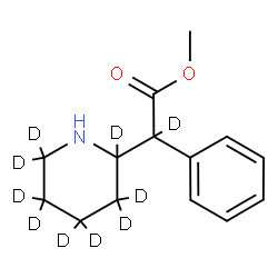 ChemSpider 2D Image | Methyl phenyl[(2,3,3,4,4,5,5,6,6-~2~H_9_)-2-piperidinyl](~2~H)acetate | C14H9D10NO2