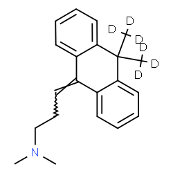 ChemSpider 2D Image | 3-{10,10-Bis[(~2~H_3_)methyl]-9(10H)-anthracenylidene}-N,N-dimethyl-1-propanamine | C21H19D6N