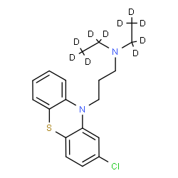 ChemSpider 2D Image | 3-(2-Chloro-10H-phenothiazin-10-yl)-N,N-bis[(~2~H_5_)ethyl]-1-propanamine | C19H13D10ClN2S