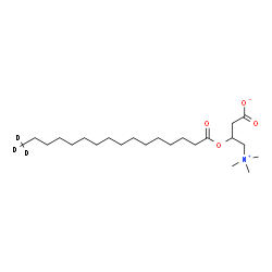 ChemSpider 2D Image | 3-[(16,16,16-~2~H_3_)Hexadecanoyloxy]-4-(trimethylammonio)butanoate | C23H42D3NO4