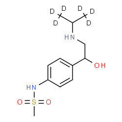 ChemSpider 2D Image | N-(4-{1-Hydroxy-2-[(1,1,1,3,3,3-~2~H_6_)-2-propanylamino]ethyl}phenyl)methanesulfonamide | C12H14D6N2O3S