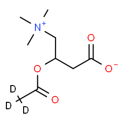 ChemSpider 2D Image | 3-[(~2~H_3_)Ethanoyloxy]-4-(trimethylammonio)butanoate | C9H14D3NO4