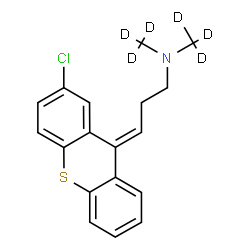 ChemSpider 2D Image | (3Z)-3-(2-Chloro-9H-thioxanthen-9-ylidene)-N,N-bis[(~2~H_3_)methyl]-1-propanamine | C18H12D6ClNS
