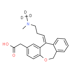 ChemSpider 2D Image | [(11Z)-11-(3-{Methyl[(~2~H_3_)methyl]amino}propylidene)-6,11-dihydrodibenzo[b,e]oxepin-2-yl]acetic acid | C21H20D3NO3