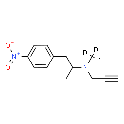 ChemSpider 2D Image | N-(~2~H_3_)Methyl-N-[1-(4-nitrophenyl)-2-propanyl]-2-propyn-1-amine | C13H13D3N2O2
