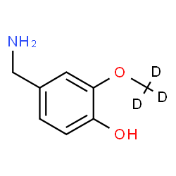 ChemSpider 2D Image | 4-(Aminomethyl)-2-[(~2~H_3_)methyloxy]phenol | C8H8D3NO2