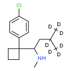 ChemSpider 2D Image | 1-[1-(4-Chlorophenyl)cyclobutyl]-N-methyl-3-(~2~H_3_)methyl-1-(3,4,4,4-~2~H_4_)butanamine | C16H17D7ClN