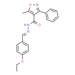 ChemSpider 2D Image | N'-[(4-ethoxyphenyl)methylene]-5-methyl-3-phenylisoxazole-4-carbohydrazide | C20H19N3O3