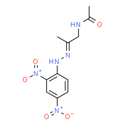 ChemSpider 2D Image | N-{(2E)-2-[(2,4-Dinitrophenyl)hydrazono]propyl}acetamide | C11H13N5O5