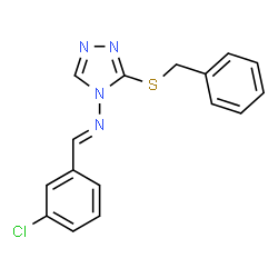 ChemSpider 2D Image | 3-(Benzylsulfanyl)-N-[(E)-(3-chlorophenyl)methylene]-4H-1,2,4-triazol-4-amine | C16H13ClN4S