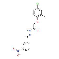 ChemSpider 2D Image | 2-(4-Chloro-2-methylphenoxy)-N'-[(E)-(3-nitrophenyl)methylene]acetohydrazide | C16H14ClN3O4