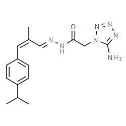 ChemSpider 2D Image | 2-(5-Amino-1H-tetrazol-1-yl)-N'-[(1E,2Z)-3-(4-isopropylphenyl)-2-methyl-2-propen-1-ylidene]acetohydrazide | C16H21N7O